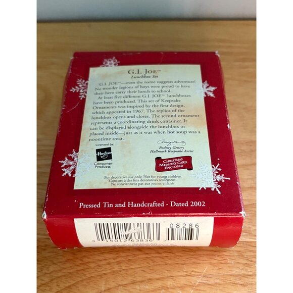 G.I. Joe Hallmark Keepsake Ornament Set Tin Lunchbox & Thermos 2002 Christmas - Picture 4 of 4